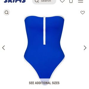 Skims sporty zipper swim strapless one piece RARE! SOLD OUT!